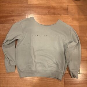 Women's extra small green off the shoulder crewneck (purchased in Maine)